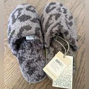 Barefoot Dreams Charcoal Leopard Slippers